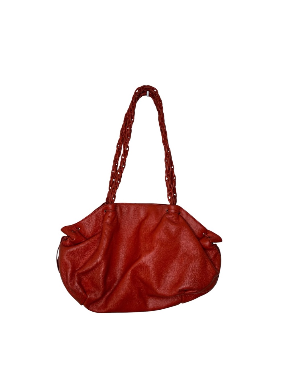 Paolo Masi Leather Red Braided Italy slouchy Shoulder Bag
